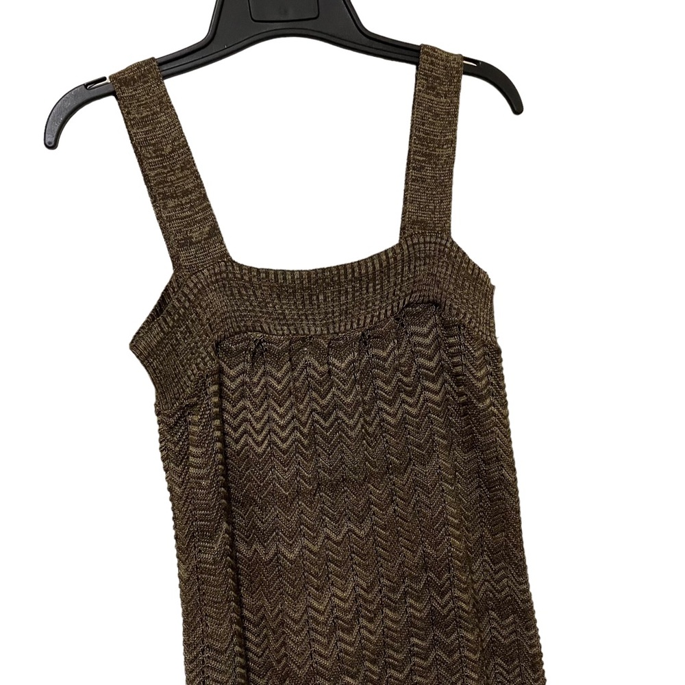 Sweater Project Knit Herringbone Bronze Tan Dress - Picture 2 of 7